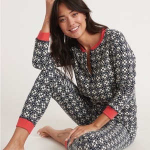 Marine layer Double Knit Legging in
Navy/Cream‎